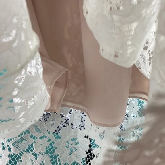 Wilfred Aritzia Lace White Lined Sheer Bohemian Maxi Skirt M - Picture 7 of 9